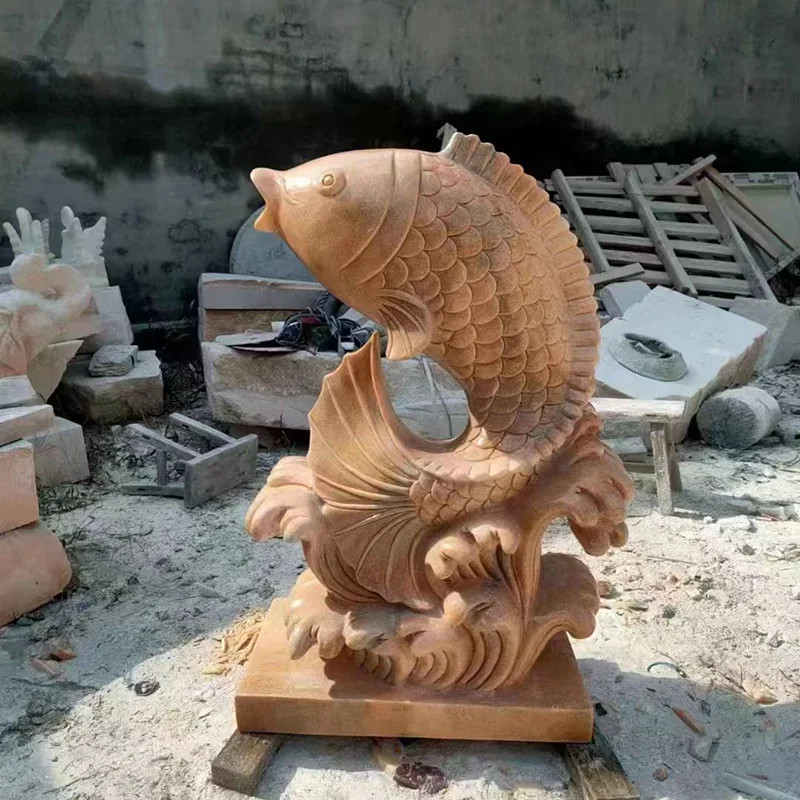 stone fish water feature