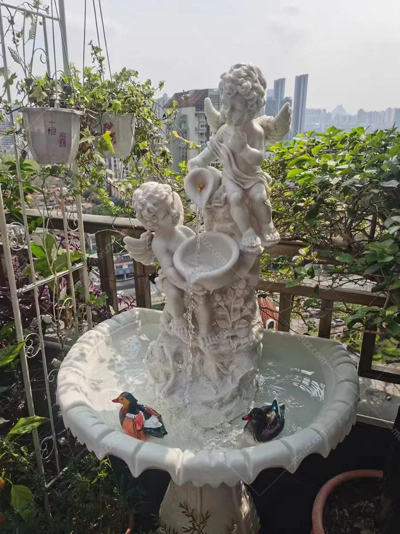 cherub water fountain outdoor