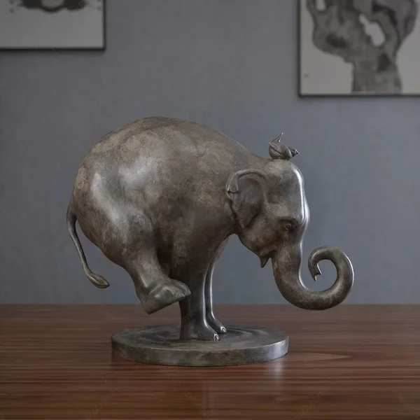 small bronze elephant statue