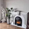 White Marble Fireplace Wall