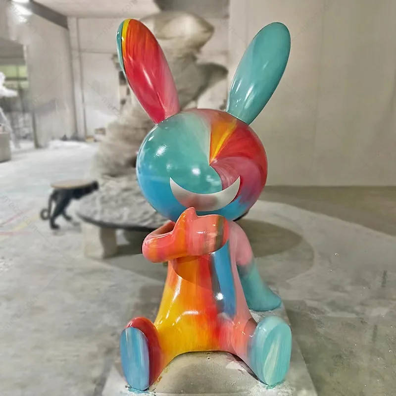 Painted Rabbit Statue