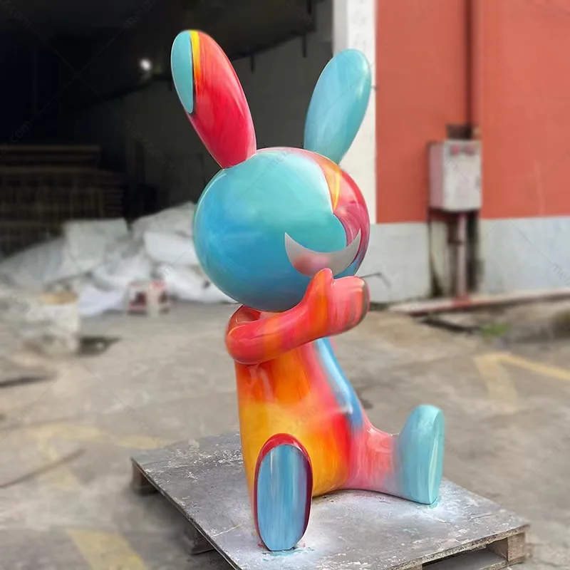 Painted Rabbit Statue