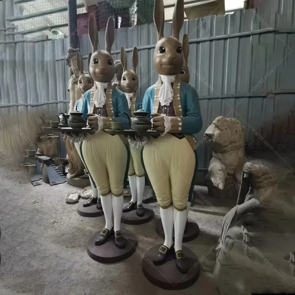 rabbit butler statue