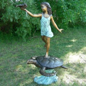 girl on turtle fountain