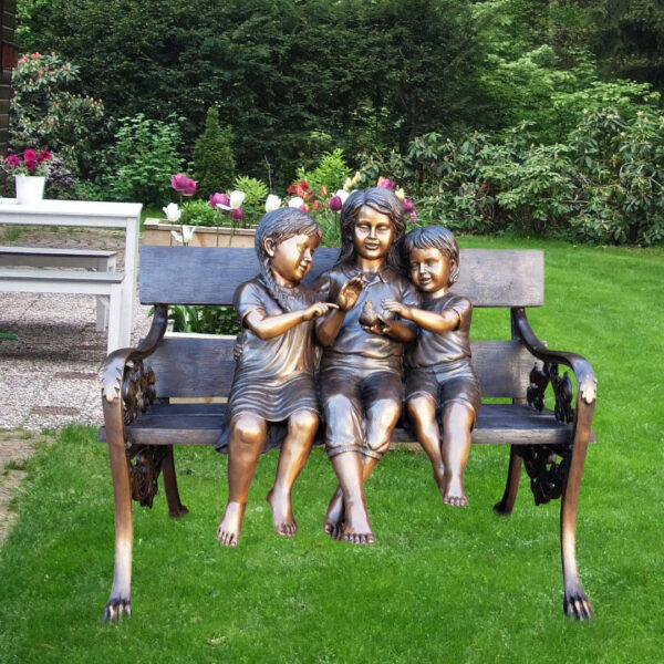 Children on Bench Sculpture