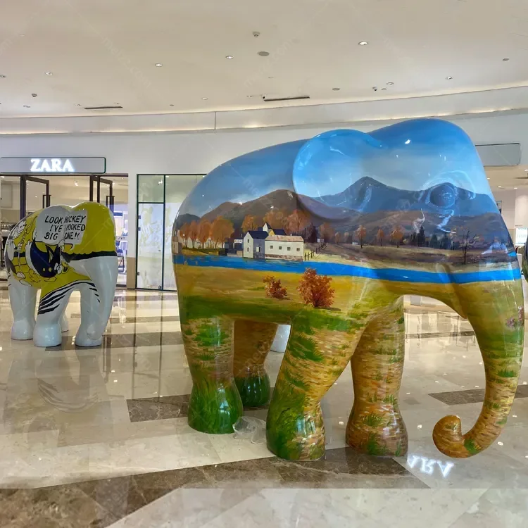 painted elephant statue