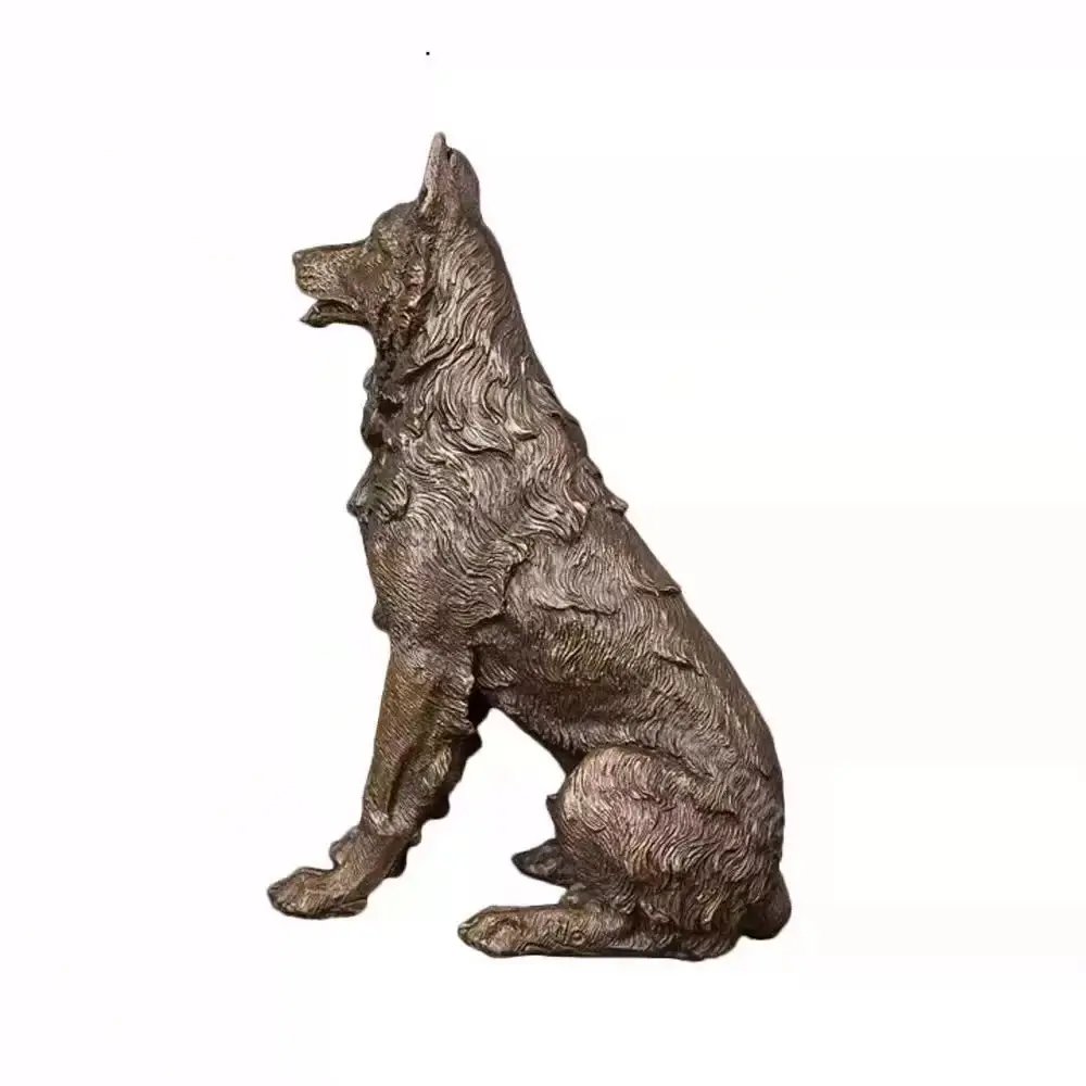bronze sitting dog