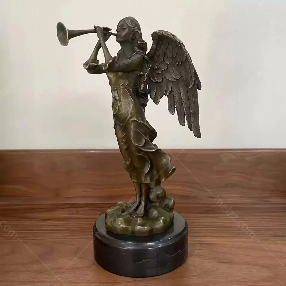 angel playing music sculpture