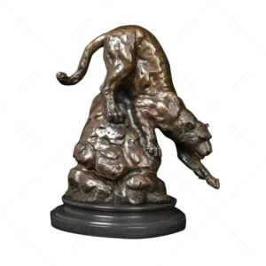 Brass Leopard Statue