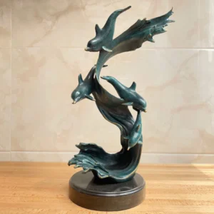 blue dolphin statue