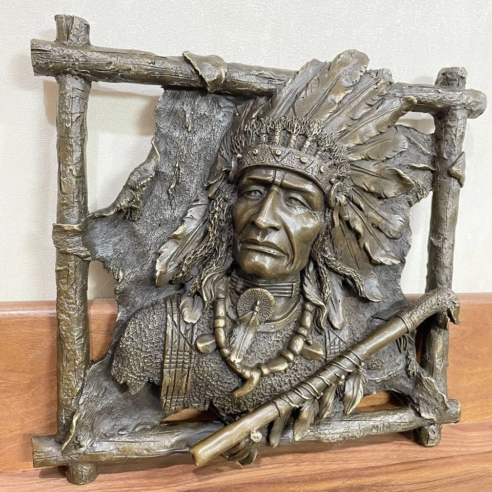 native american chief sculpture