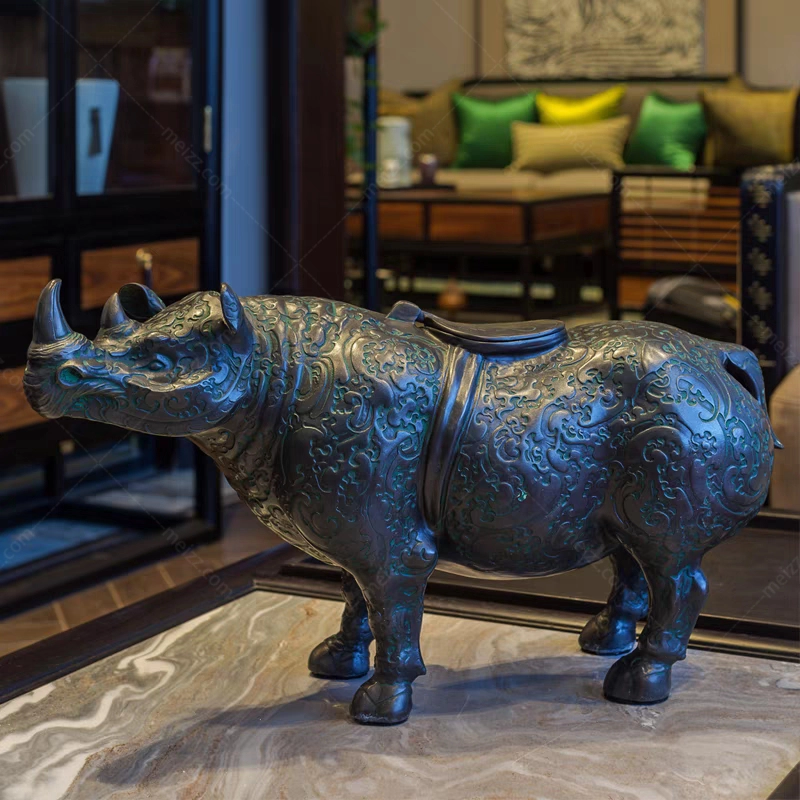 Metal Rhino Sculpture