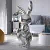 Silver Bunny Statue