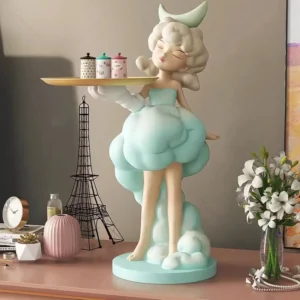 Girl Storage Tray Figurine Statue