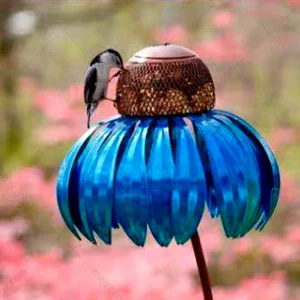 Metal Flower Shaped Bird Feeder
