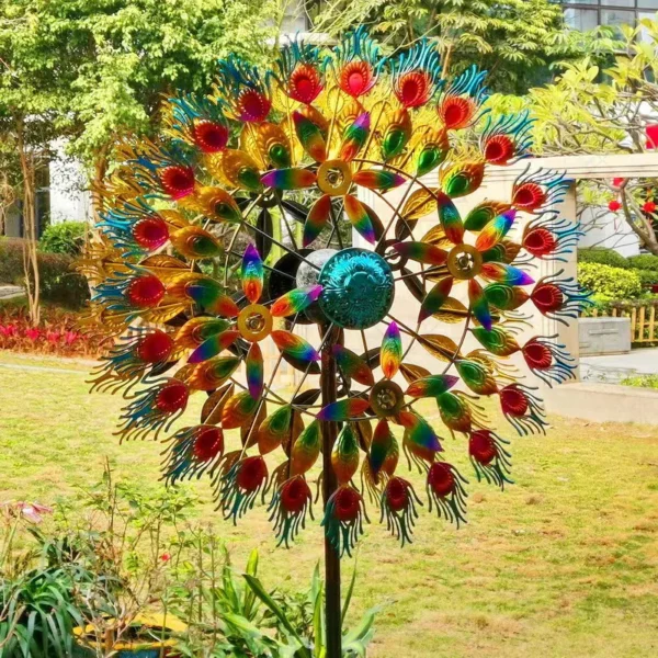 garden flower wind spinners