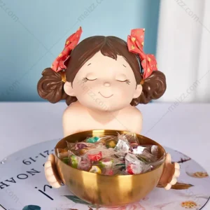 girl figurine with storage tray bust