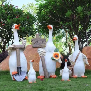 White Duck Garden Ornaments