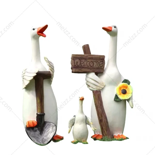 White Duck Garden Ornaments