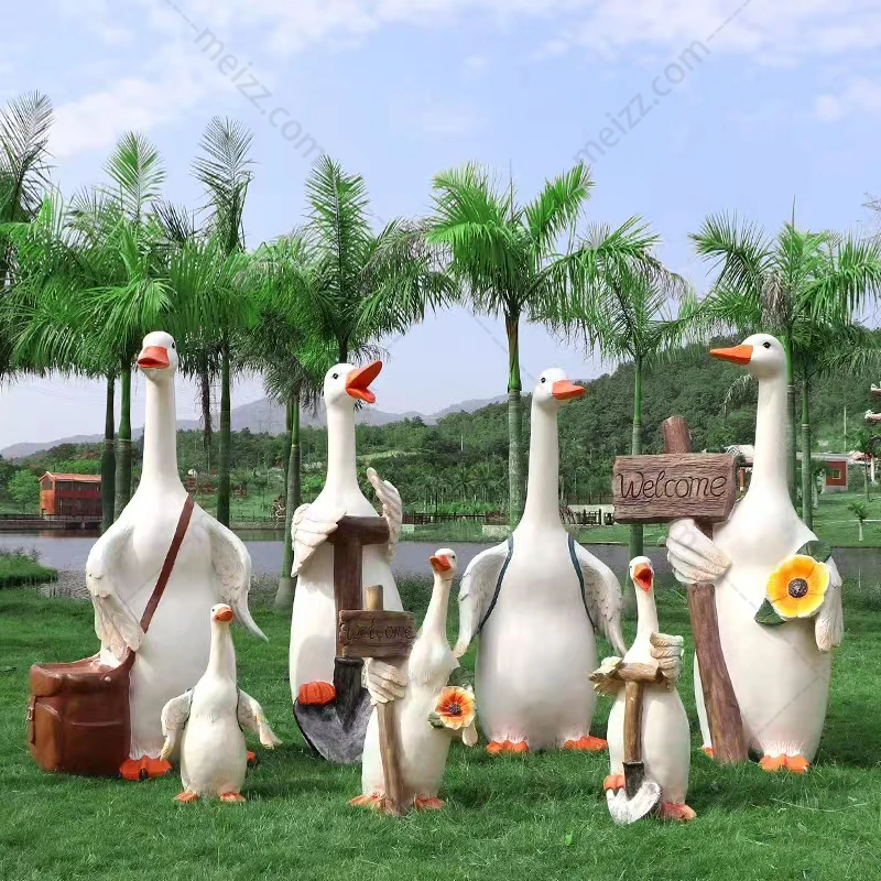 White Duck Garden Ornaments