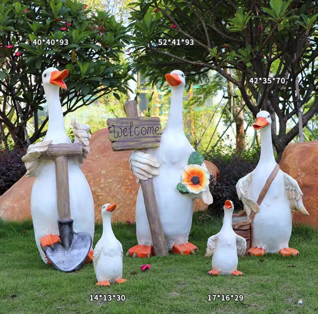 White Duck Garden Ornaments