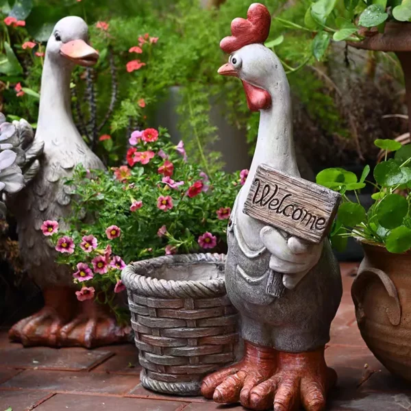 Rooster Plant Holder