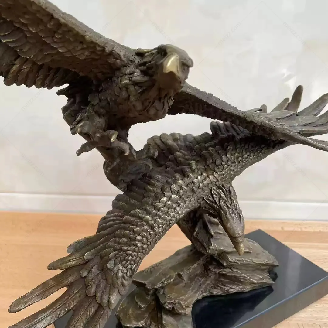 antique bronze eagle statue