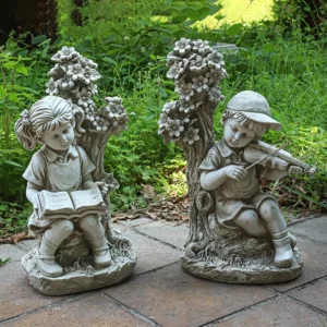 boy and girl garden ornaments