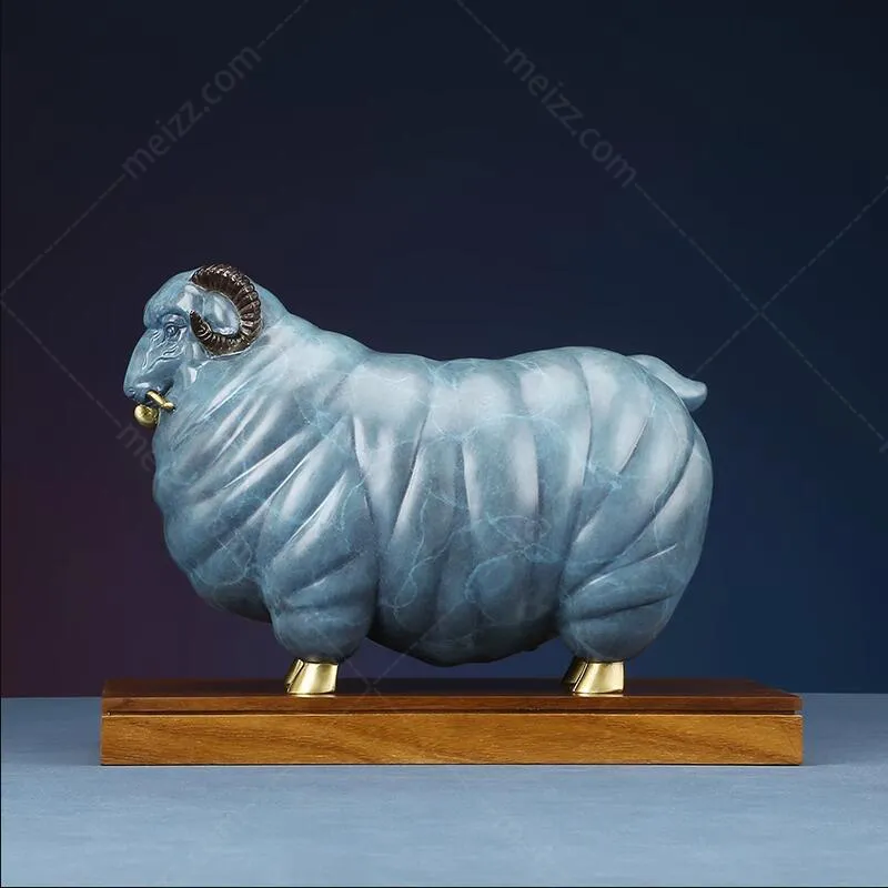 bronze sheep sculpture