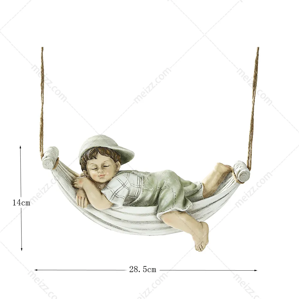 child on hammock statue