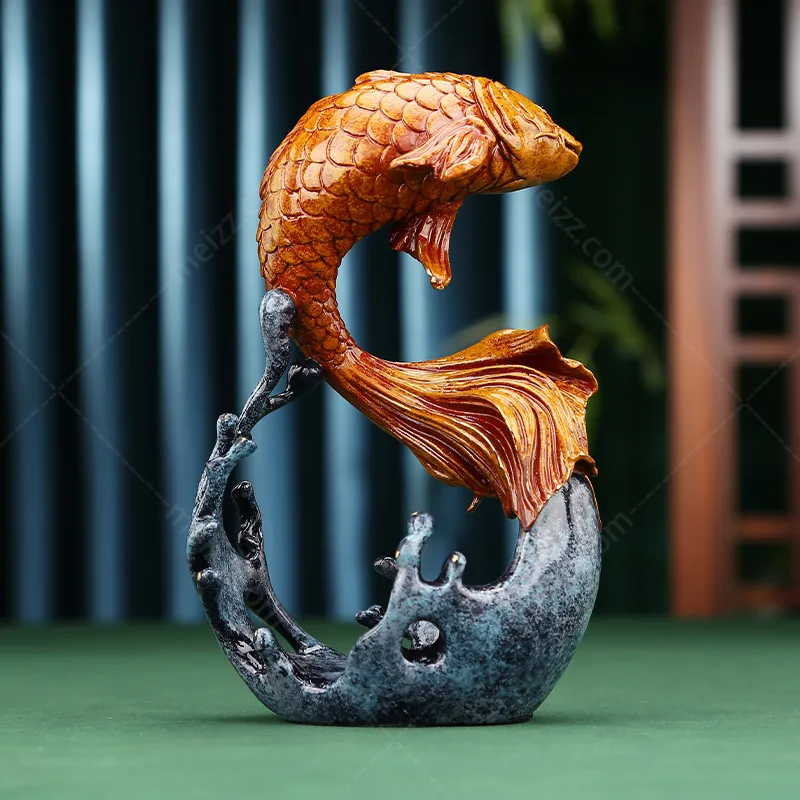 bronze fish sculpture