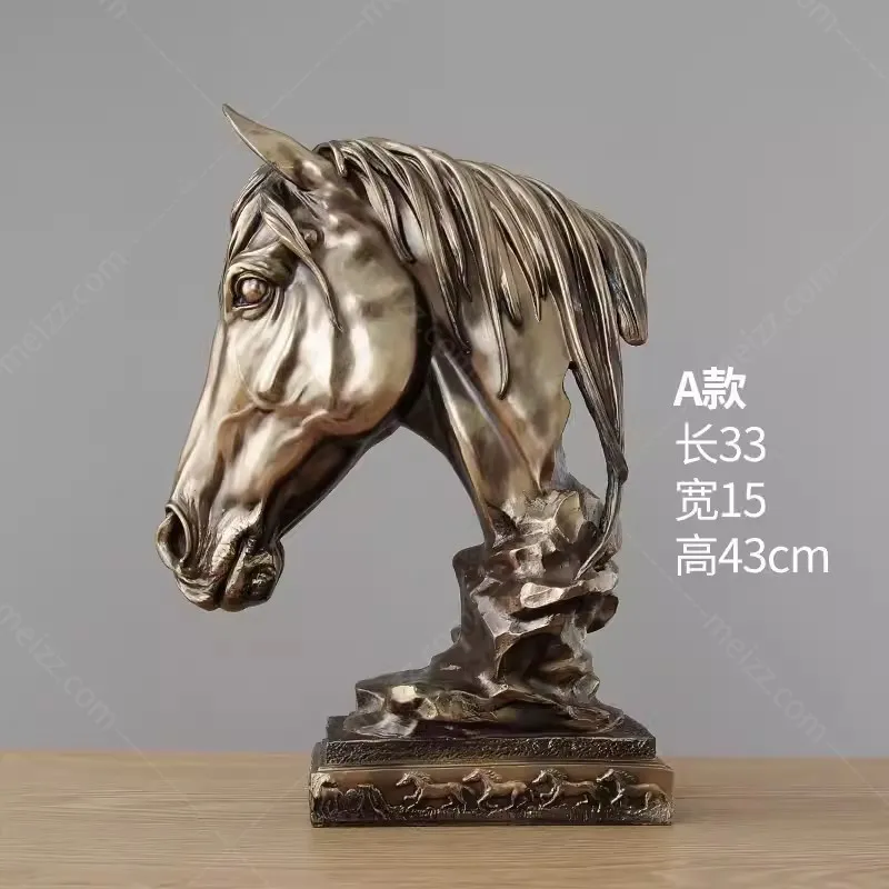 resin horse head statue