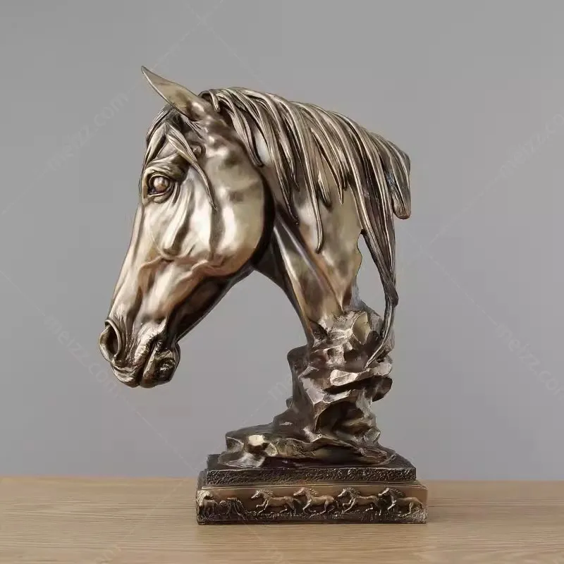 resin horse head statue