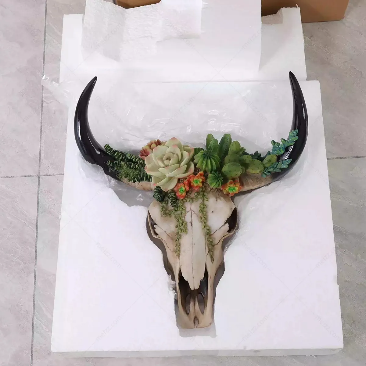 bull head skull wall decor