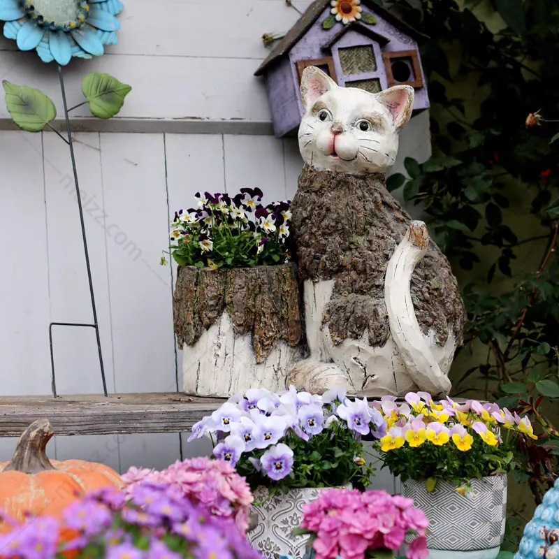 cat flower pot holder