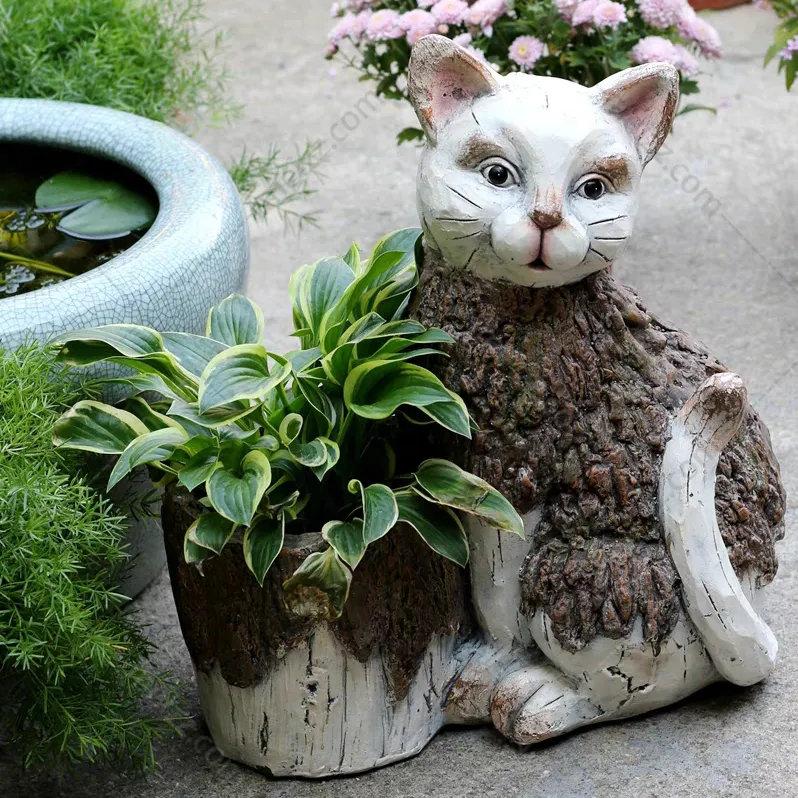 cat flower pot holder