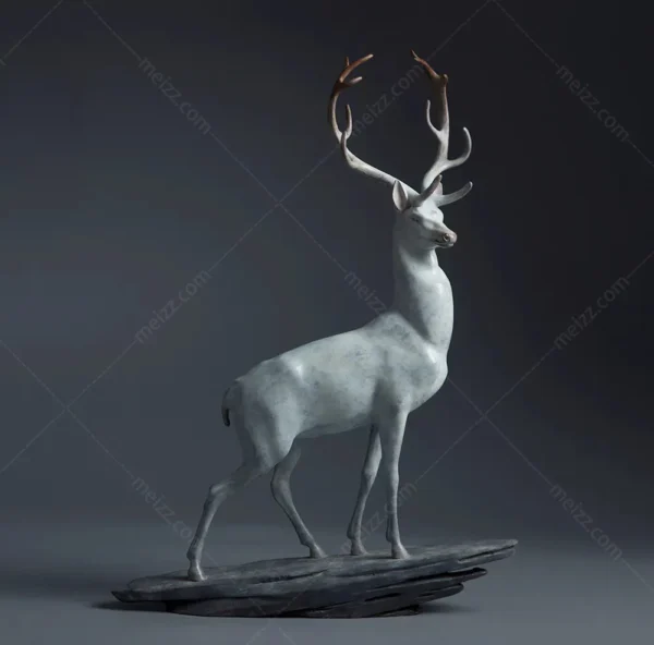 bronze deer sculpture