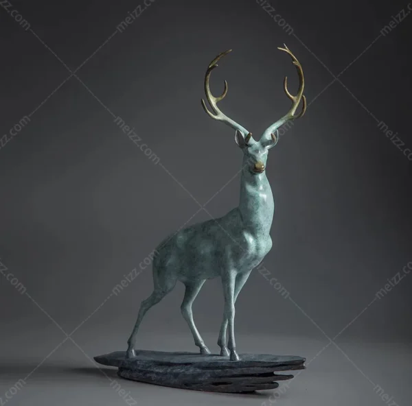 bronze deer sculpture