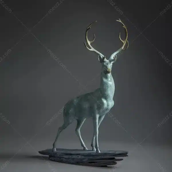 bronze deer sculpture