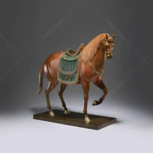 bronze horse statue with saddle