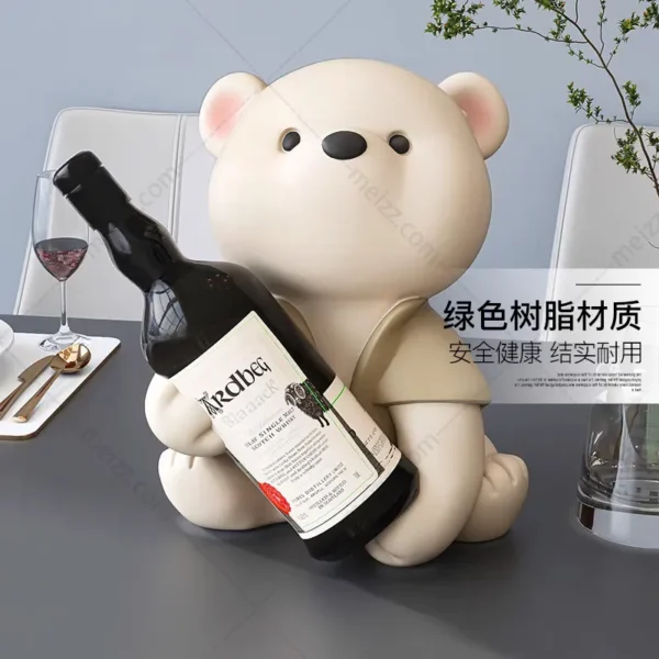 bear holding wine bottle