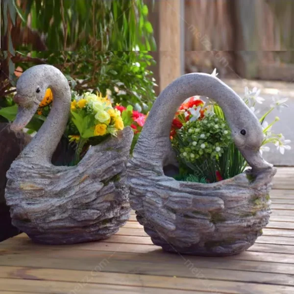 swan shaped flower pots