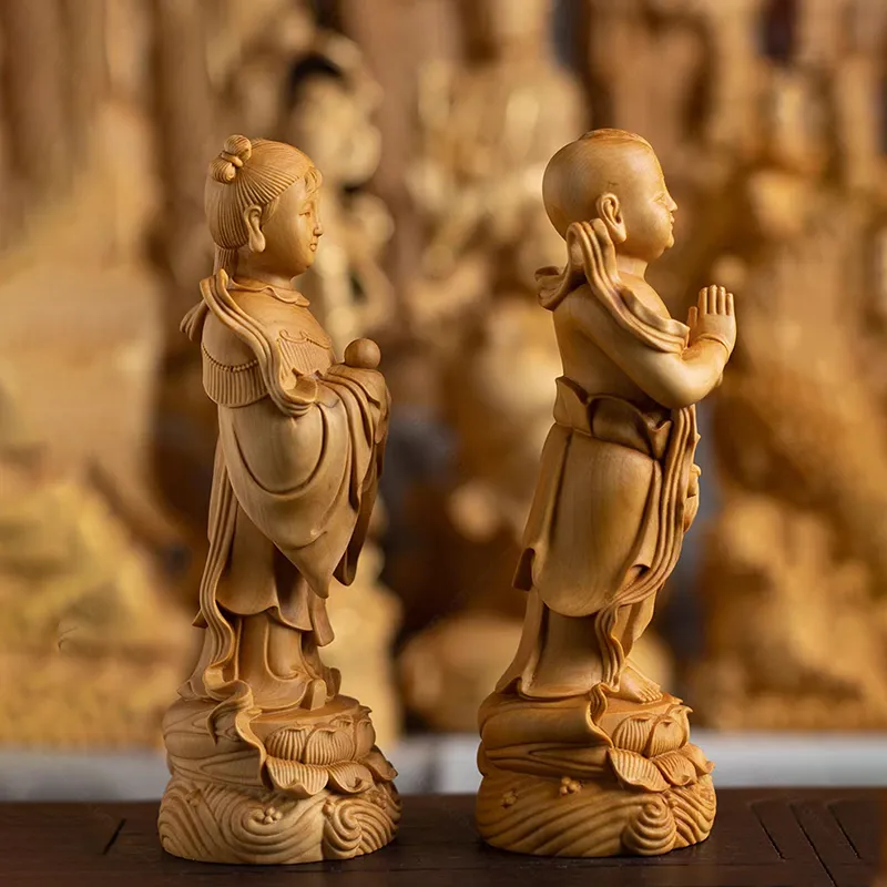 boy and girl statue for guanyin