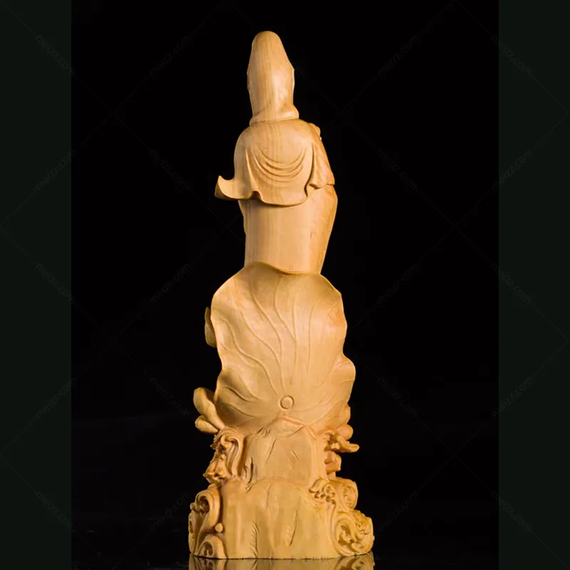 wood kwan yin statue