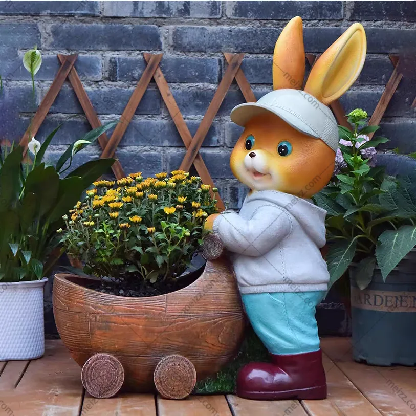 large rabbit planter