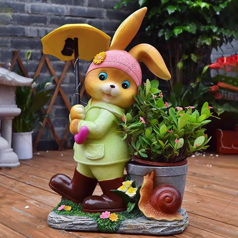 large rabbit planter