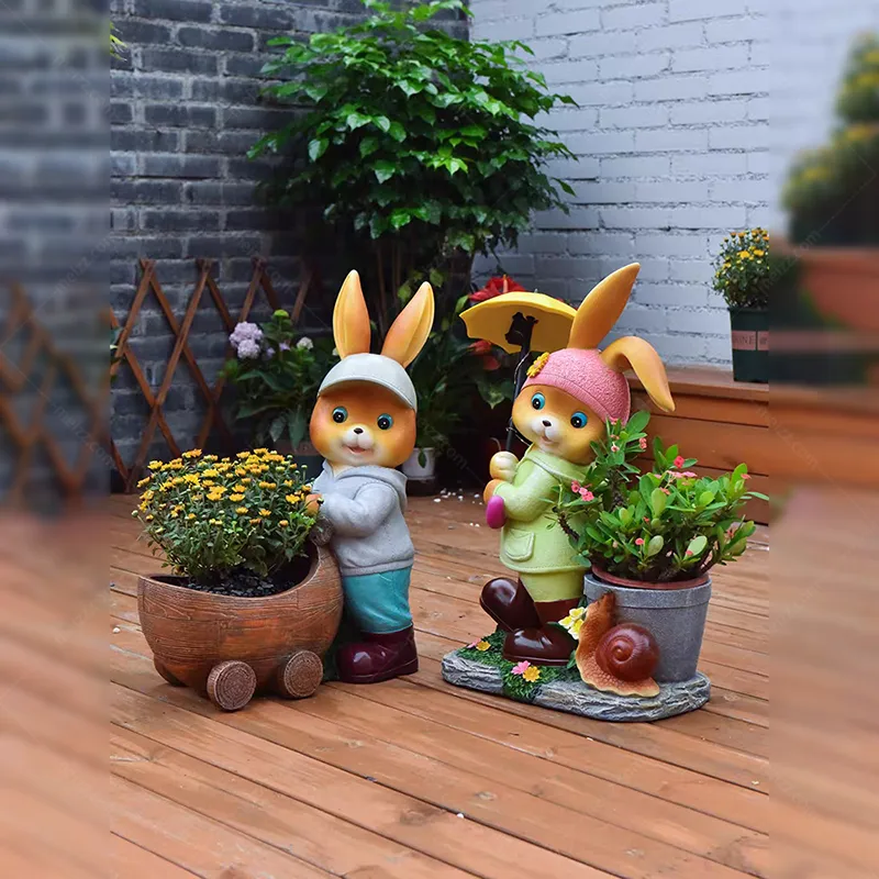 large rabbit planter