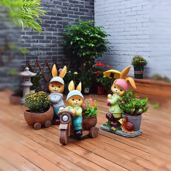 large rabbit planter