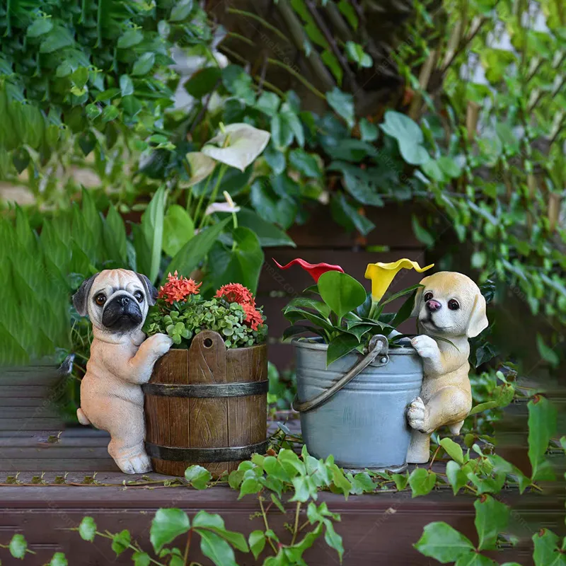 puppy plant pot