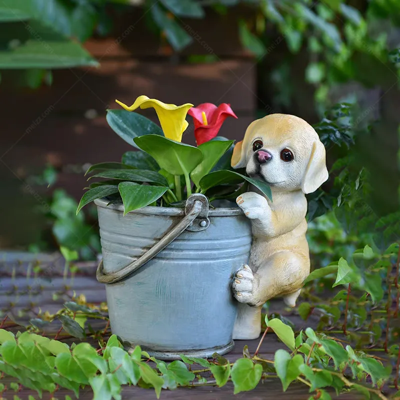 puppy plant pot